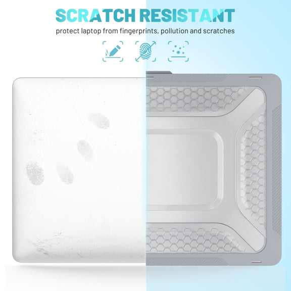 PC + TPU Honeycomb Laptop Protective Case For MacBook Pro 14.2 inch A2442 2021(Star Gray)