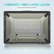 PC + TPU Honeycomb Laptop Protective Case For MacBook Pro 14.2 inch A2442 2021(Cool Black)