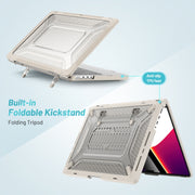 PC + TPU Honeycomb Laptop Protective Case For MacBook Pro 14.2 inch A2442 2021(Elegant Apricot)