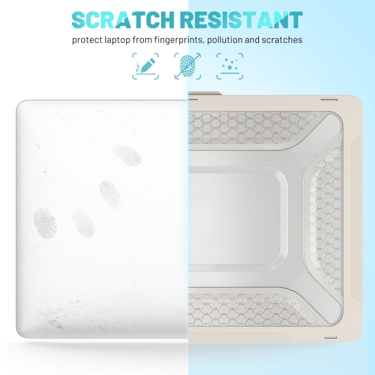 PC + TPU Honeycomb Laptop Protective Case For MacBook Pro 14.2 inch A2442 2021(Elegant Apricot)