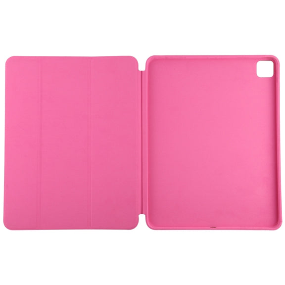 For iPad Pro 11 2022 / 2021 / 2020 3-fold Horizontal Flip Smart Leather Tablet Case with Sleep / Wake-up Function & Holder(Rose Red)