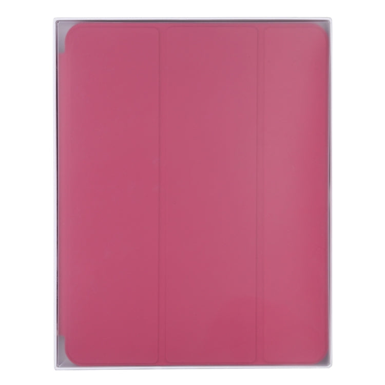 For iPad Pro 11 2022 / 2021 / 2020 3-fold Horizontal Flip Smart Leather Tablet Case with Sleep / Wake-up Function & Holder(Rose Red)