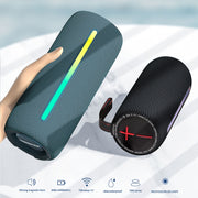 HOPESTAR P37 Outdoor Portable RGB Light Water-resistant Wireless Bluetooth Speaker(Black)