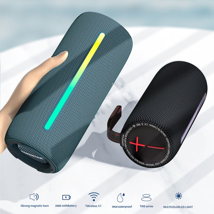 HOPESTAR P37 Outdoor Portable RGB Light Water-resistant Wireless Bluetooth Speaker(Grey)