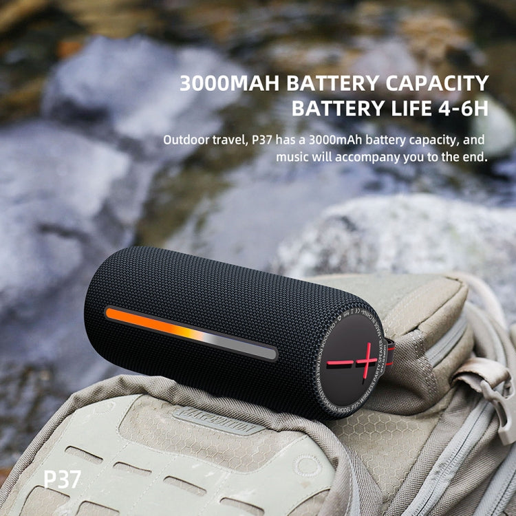 HOPESTAR P37 Outdoor Portable RGB Light Water-resistant Wireless Bluetooth Speaker(Grey)