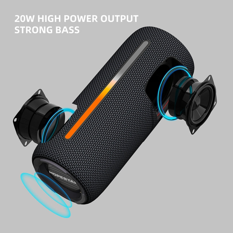 HOPESTAR P37 Outdoor Portable RGB Light Water-resistant Wireless Bluetooth Speaker(Grey)