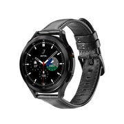 DUX DUCIS 20mm Genuine Leather Watch Band For Samsung Galaxy/Huawei/Honor Watch(Black) - 20mm Bands by DUX DUCIS
