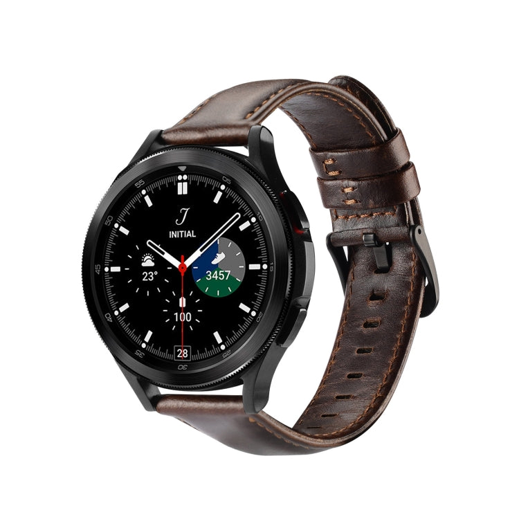 DUX DUCIS 20mm Genuine Leather Watch Band For Samsung Galaxy/Huawei/Honor Watch(Coffee) - 20mm Bands by DUX DUCIS