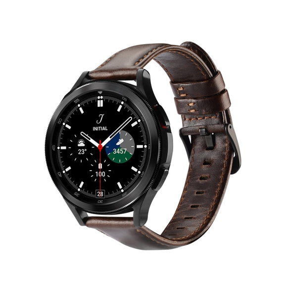 DUX DUCIS 22mm Genuine Leather Watch Band For Samsung Galaxy/Huawei/Honor/Xiaomi Watch(Coffee) - 22mm Bands by DUX DUCIS