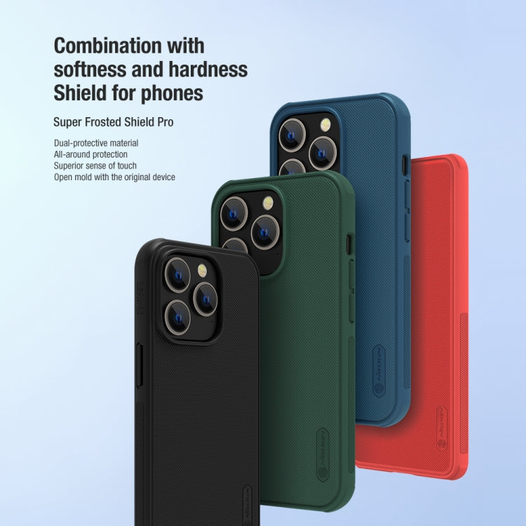 For iPhone 14 Pro Max NILLKIN Frosted Shield Pro PC + TPU Phone Case (Black)