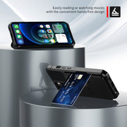 For iPhone 14 Plus Magnetic Wallet Card Bag Leather Phone Case (Black)