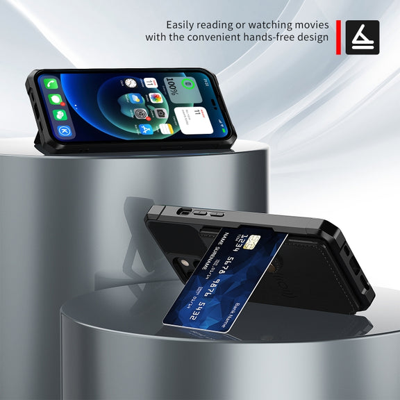 For iPhone 14 Plus Magnetic Wallet Card Bag Leather Phone Case (Black)