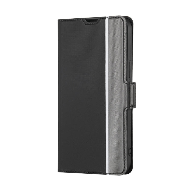 For OPPO Reno 8 5G Twill Texture Side Button Leather Phone Case(Black)