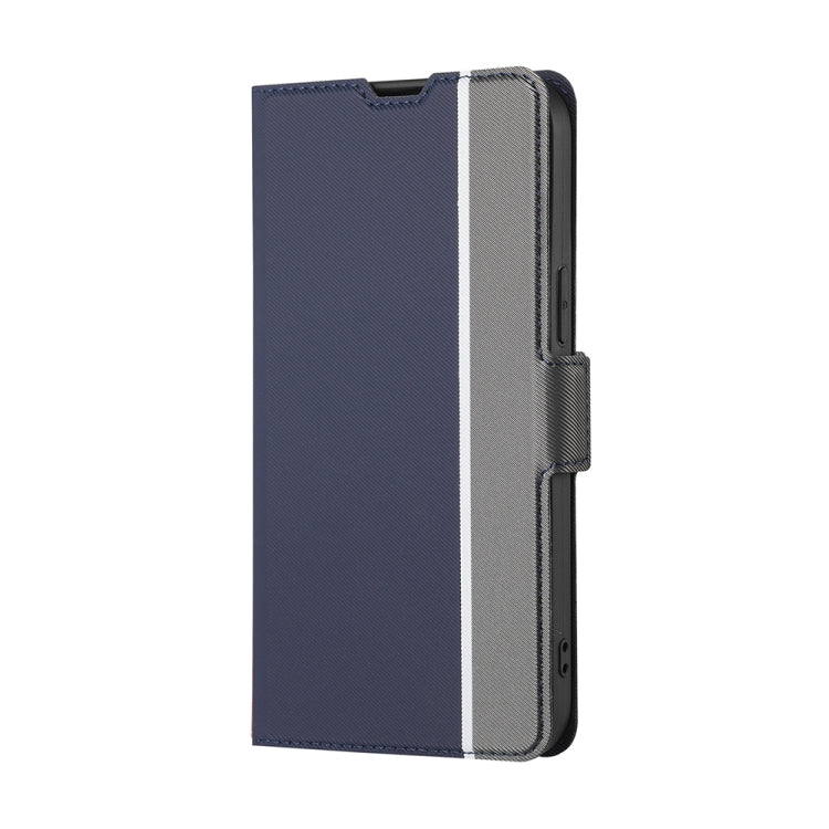 For OPPO Reno 8 Pro 5G Twill Texture Side Button Leather Phone Case(Blue)