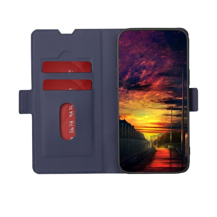 For OPPO Reno 8 Pro 5G Twill Texture Side Button Leather Phone Case(Blue)