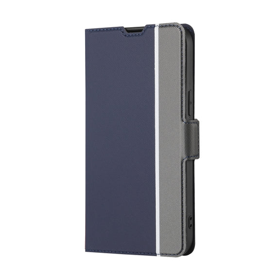 For OPPO Reno 8 Pro+ 5G Twill Texture Side Button Leather Phone Case(Blue)
