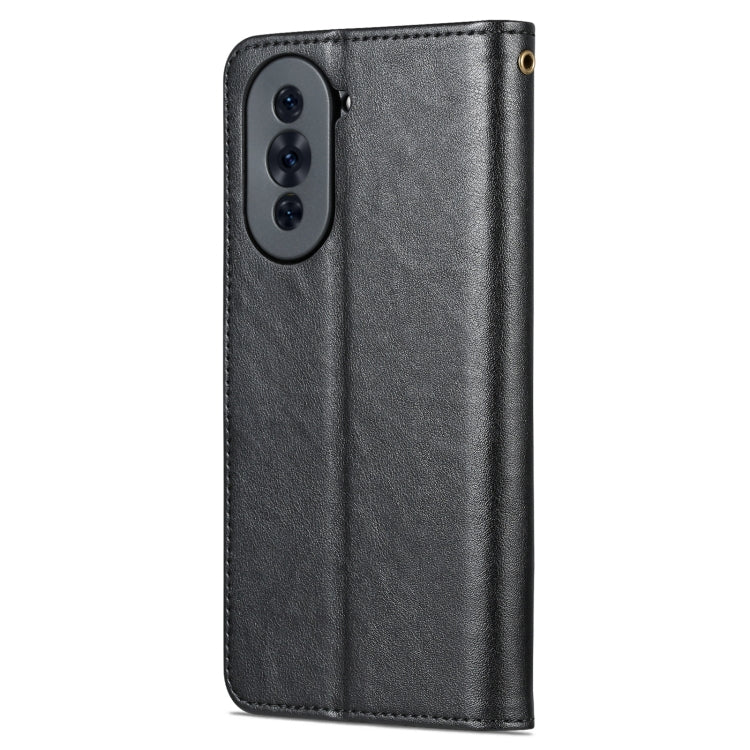 For Huawei nova 10 AZNS Sheepskin Texture Flip Leather Phone Case(Black)