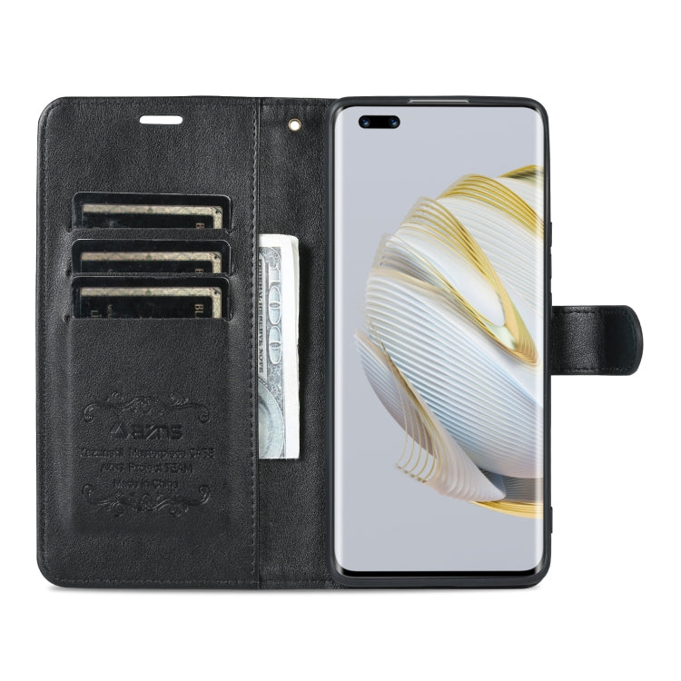 For Huawei nova 10 AZNS Sheepskin Texture Flip Leather Phone Case(Black)