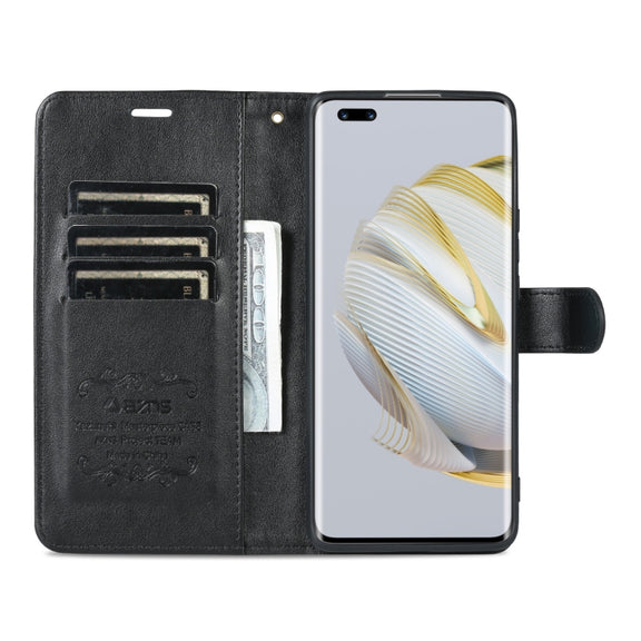 For Huawei nova 10 AZNS Sheepskin Texture Flip Leather Phone Case(Black)