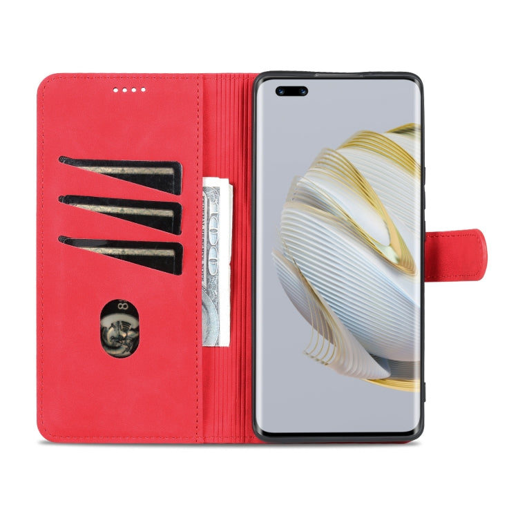 For Huawei nova 10 AZNS Skin Feel Calf Texture Flip Leather Phone Case(Red)