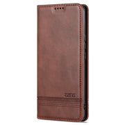 For Huawei nova 10 Pro AZNS Magnetic Calf Texture Flip Leather Phone Case(Dark Brown)