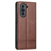 For Huawei nova 10 Pro AZNS Magnetic Calf Texture Flip Leather Phone Case(Dark Brown)