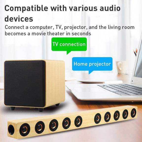 D90 Home Theater Audio Echo Wall Soundbar Subwoofer Bluetooth Audio(Light Grey)