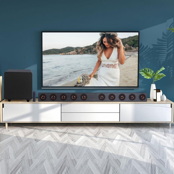 D90 Home Theater Audio Echo Wall Soundbar Subwoofer Bluetooth Audio(Light Grey)