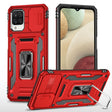 For Samsung Galaxy A12 5G/4G / M12 / F12 Armor PC + TPU Camera Shield Phone Case(Red) - Galaxy Phone Cases by PMC TechLife | Online Shopping South Africa | PMC TechLife