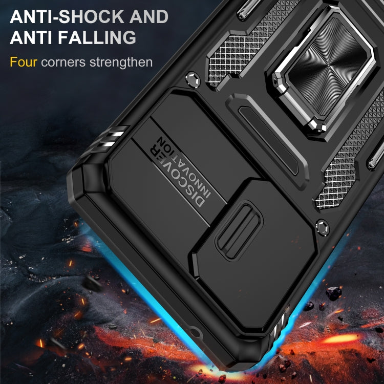 For Samsung Galaxy A52 5G/4G Armor PC + TPU Camera Shield Phone Case(Black)