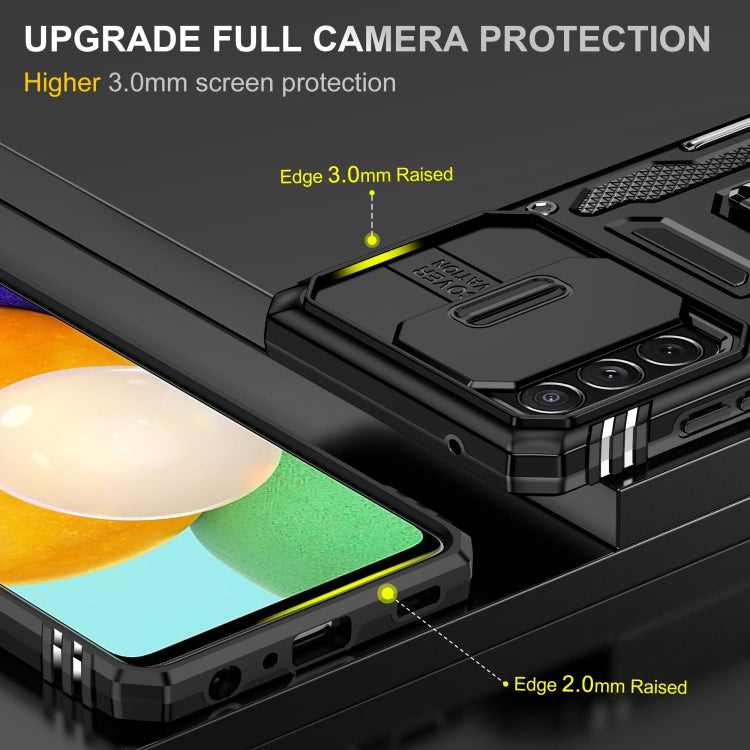 For Samsung Galaxy A52 5G/4G Armor PC + TPU Camera Shield Phone Case(Black)