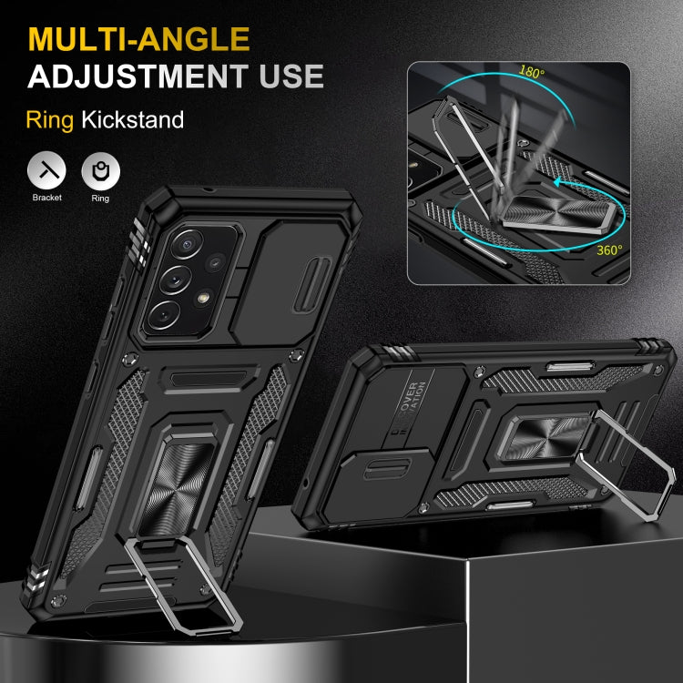 For Samsung Galaxy A52 5G/4G Armor PC + TPU Camera Shield Phone Case(Black)
