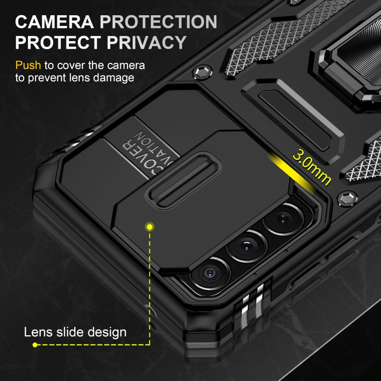 For Samsung Galaxy A52 5G/4G Armor PC + TPU Camera Shield Phone Case(Black)