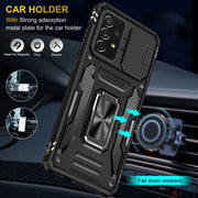 For Samsung Galaxy A52 5G/4G Armor PC + TPU Camera Shield Phone Case(Black)