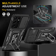 For Samsung Galaxy S21 Ultra 5G Armor PC + TPU Camera Shield Phone Case(Black)