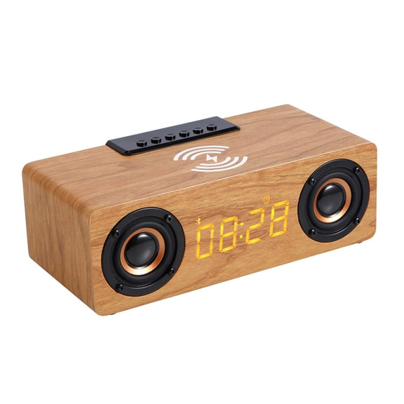K1 Multifunctional Desktop Wooden Bluetooth Speaker Wireless Loudspeaker(Yellow)