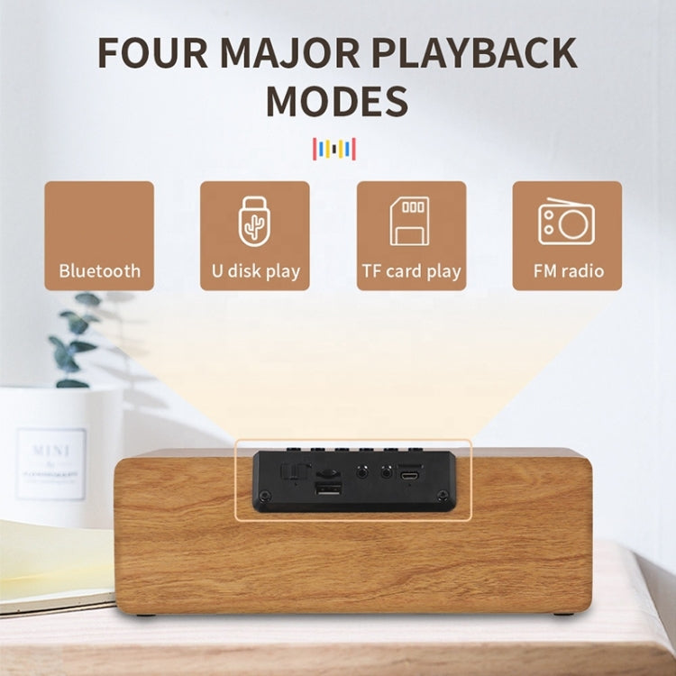 K1 Multifunctional Desktop Wooden Bluetooth Speaker Wireless Loudspeaker(Yellow)
