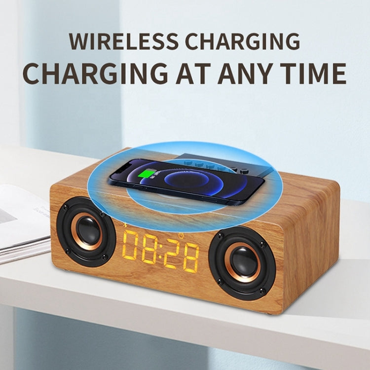 K1 Multifunctional Desktop Wooden Bluetooth Speaker Wireless Loudspeaker(Yellow)