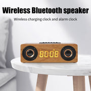 K1 Multifunctional Desktop Wooden Bluetooth Speaker Wireless Loudspeaker(Dark Brown)