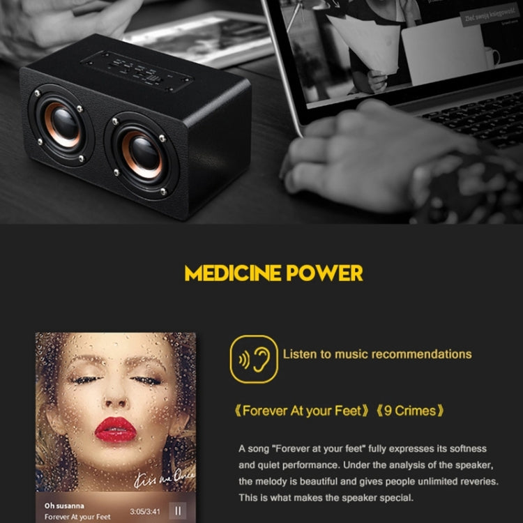 M5 Multifunctional Desktop Wooden Bluetooth Speaker Wireless Loudspeaker(Graffiti Color)