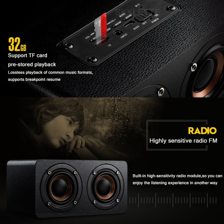 M5 Multifunctional Desktop Wooden Bluetooth Speaker Wireless Loudspeaker(Graffiti Color)