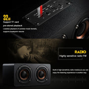 M5 Multifunctional Desktop Wooden Bluetooth Speaker Wireless Loudspeaker(Graffiti Color)