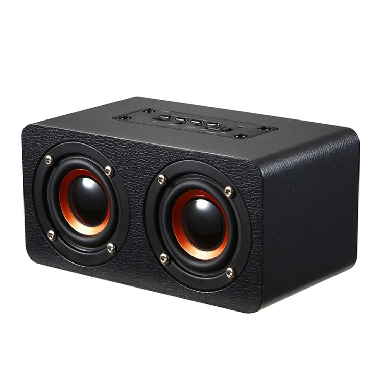 M5 Multifunctional Desktop Wooden Bluetooth Speaker Wireless Loudspeaker(Black)