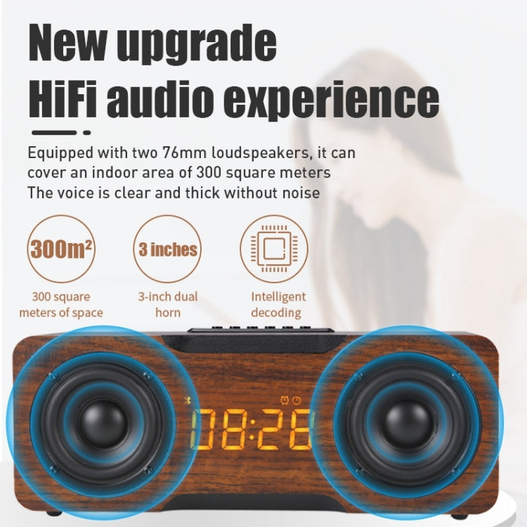 M8C Multifunctional Alarm Clock Bluetooth Speaker(Yellow)