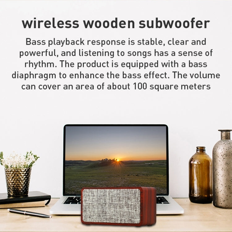Q2 Subwoofer Wooden Wireless Bluetooth Speaker(Red)