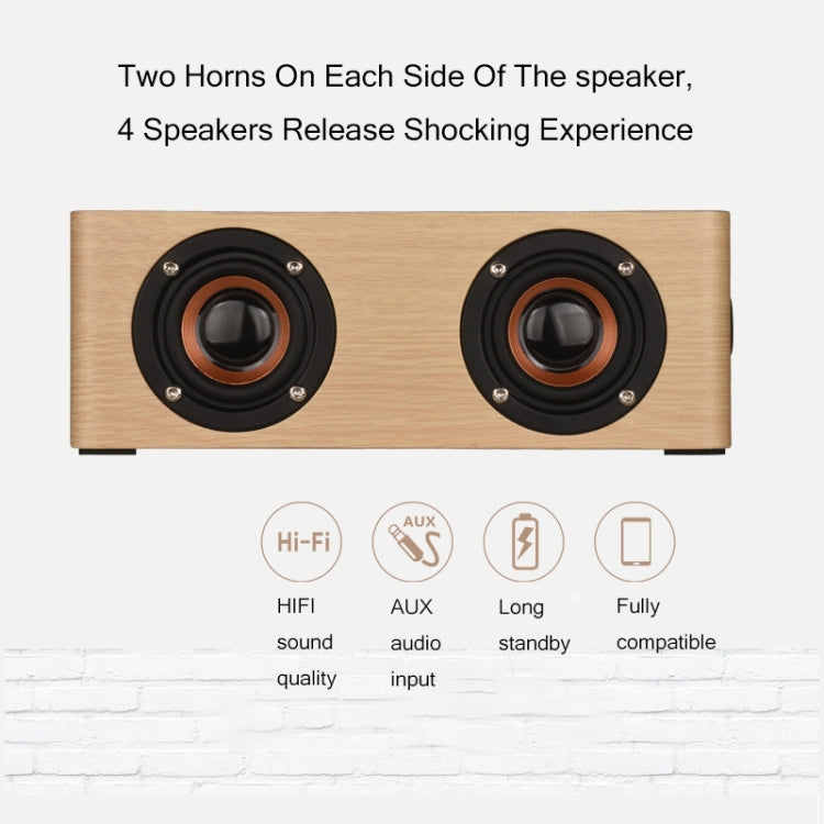 Q5 Home Computer TV Wooden Wireless Bluetooth Speaker(Red)