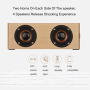 Q5 Home Computer TV Wooden Wireless Bluetooth Speaker(Red)