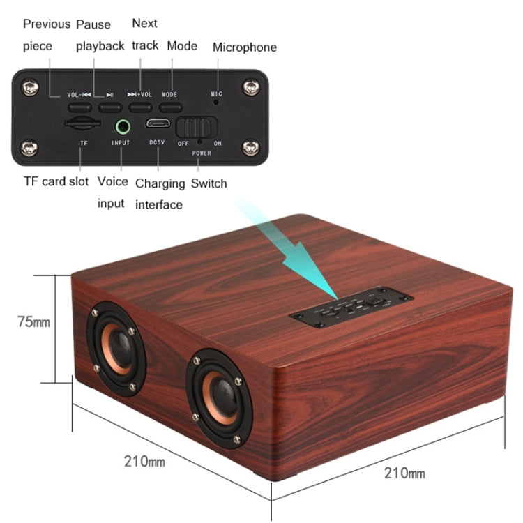 Q5 Home Computer TV Wooden Wireless Bluetooth Speaker(Yellow)