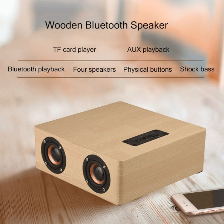 Q5 Home Computer TV Wooden Wireless Bluetooth Speaker(Black Walnut)