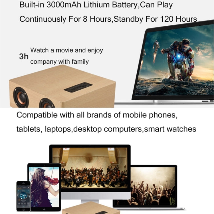 Q5 Home Computer TV Wooden Wireless Bluetooth Speaker(Black Walnut)